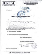 Aicha Cl&eacute;mence Sidibe certificate.